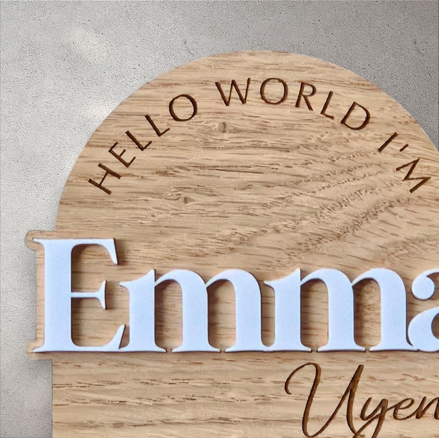Baby Name Sign | Mini Baby Name Sign | Birth Announcement | Hello World I'am| Hello My Name Is Sign