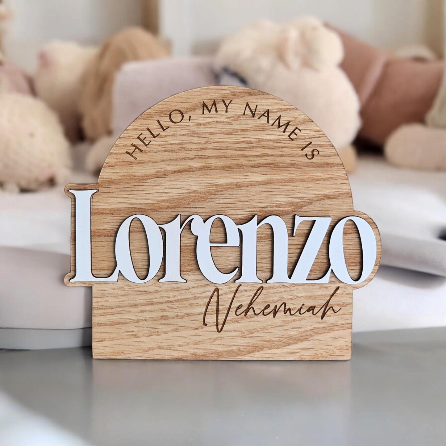 Baby Name Sign | Mini Baby Name Sign | Birth Announcement | Hello World I'am| Hello My Name Is Sign