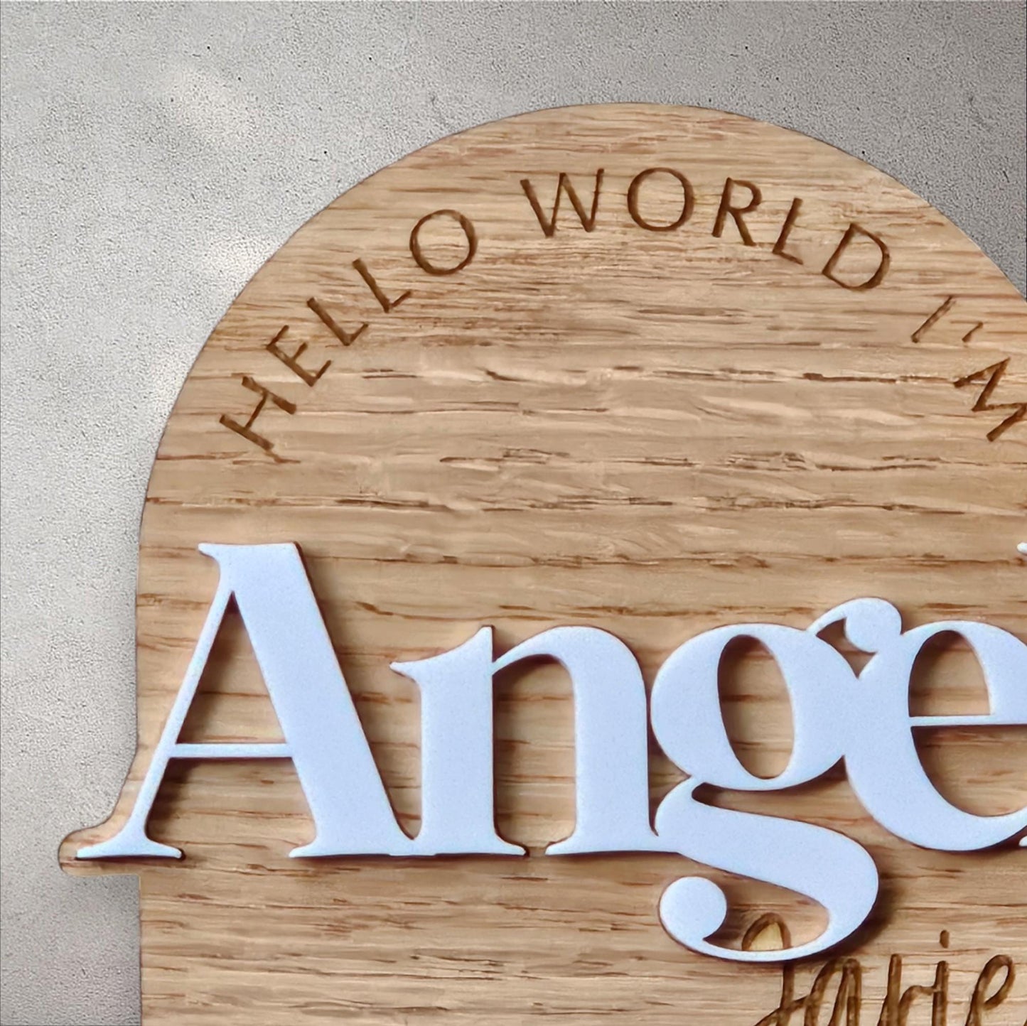 Baby Name Sign | Mini Baby Name Sign | Birth Announcement | Hello World I'am| Hello My Name Is Sign