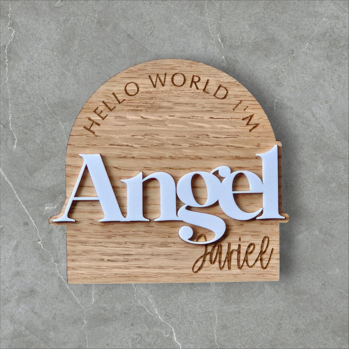 Baby Name Sign | Mini Baby Name Sign | Birth Announcement | Hello World I'am| Hello My Name Is Sign