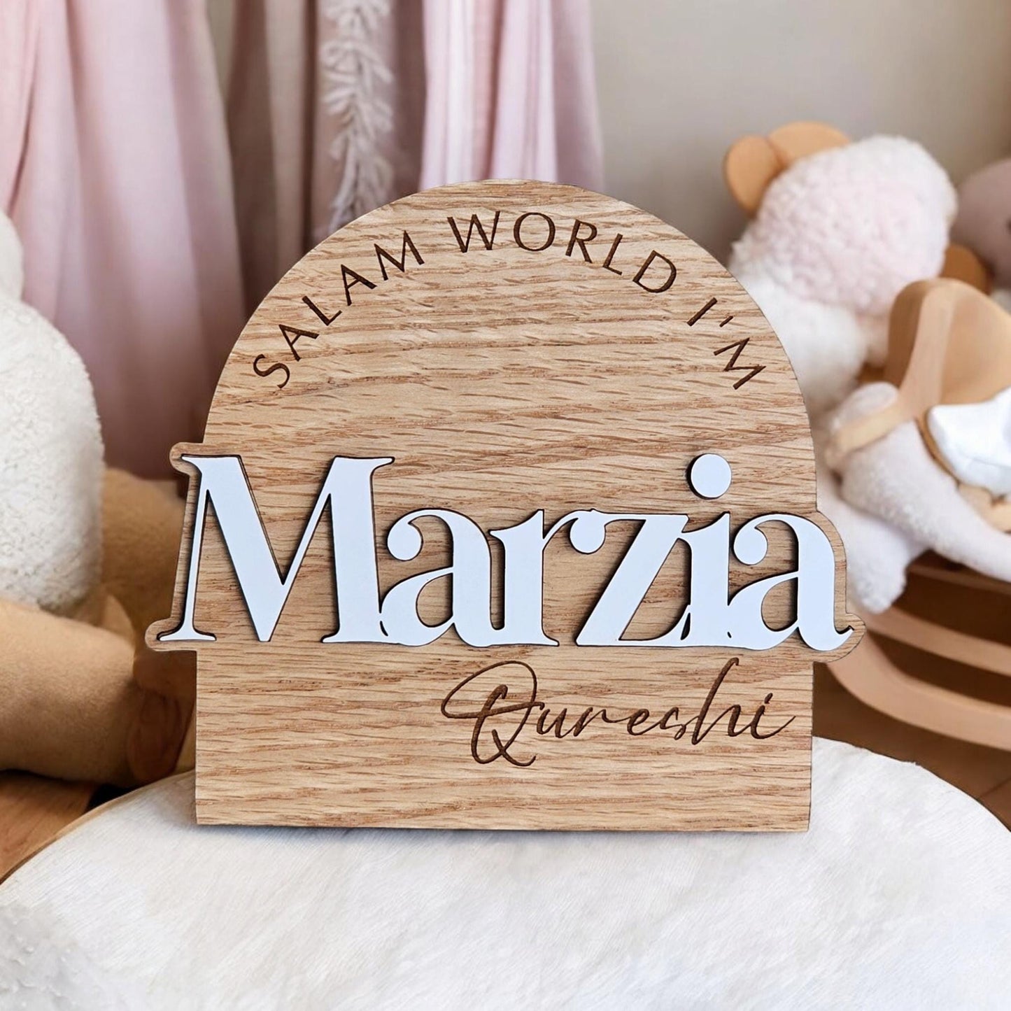 Salam World My Name is birth Announcement . Islamic Newborn Arrival. Muslim Newborn sign| Baby Milestone Cards | Baby Announcement .