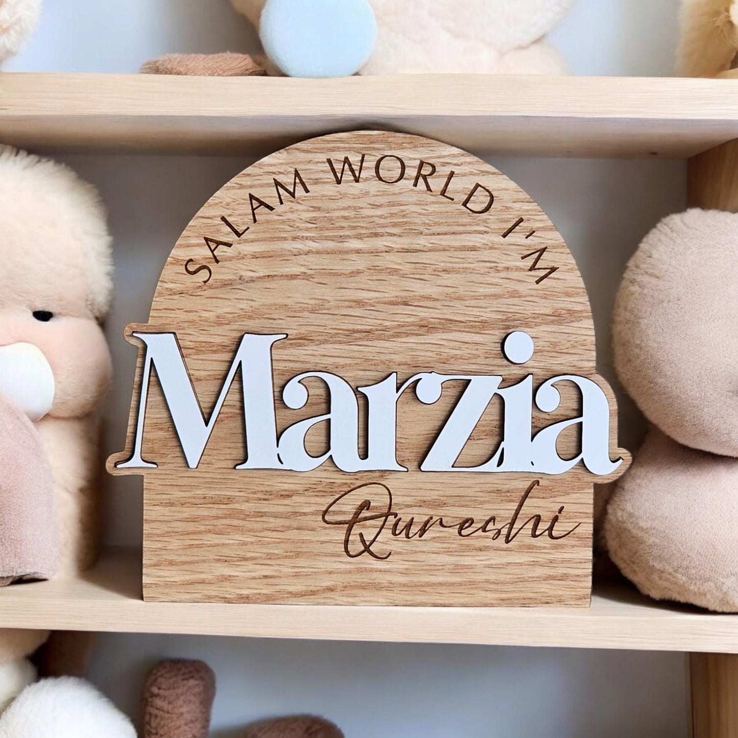 Salam World My Name is birth Announcement . Islamic Newborn Arrival. Muslim Newborn sign| Baby Milestone Cards | Baby Announcement .