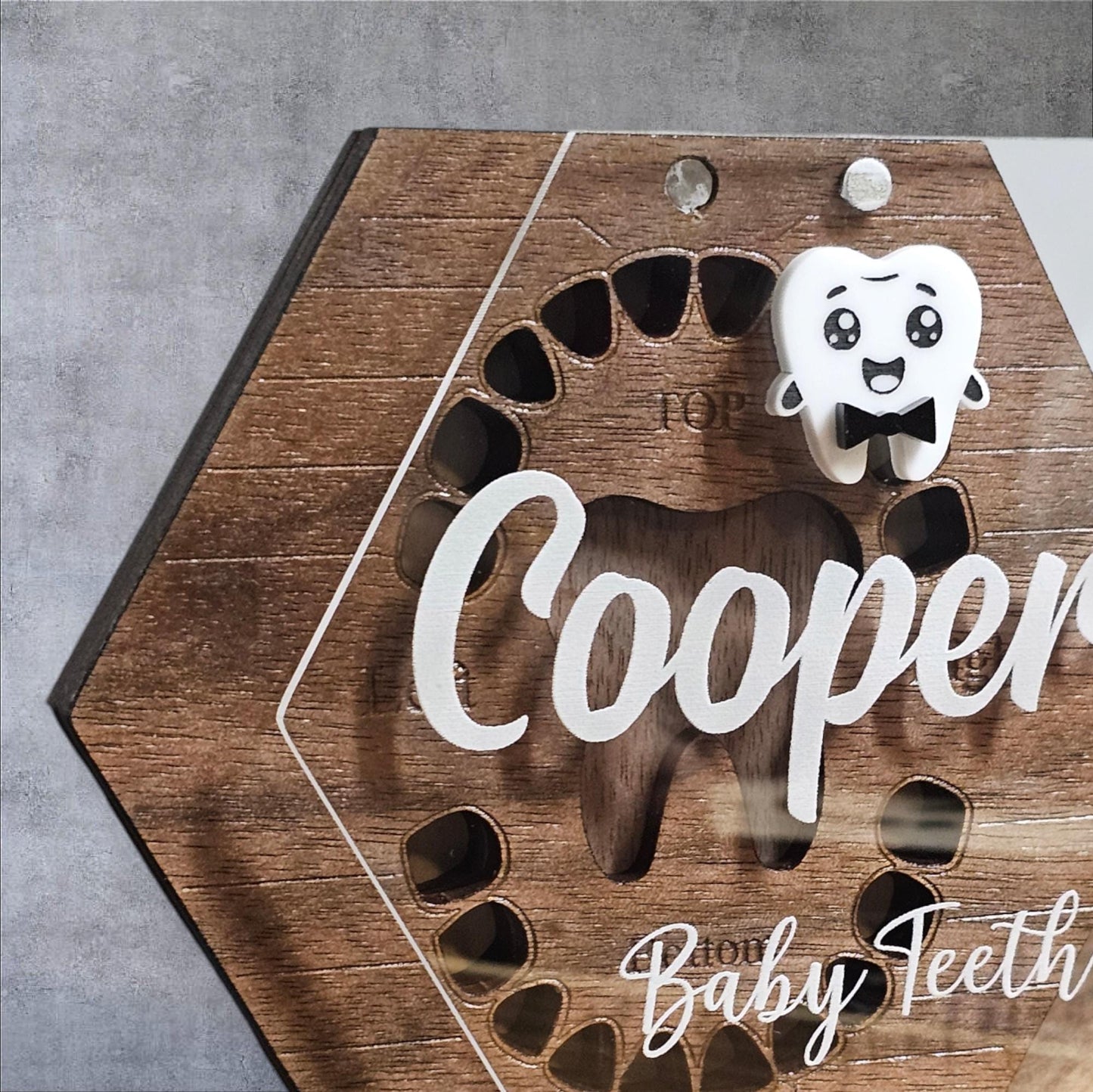 Tooth Keepsake Box, Tooth Holder, Wooden Baby Tooth Box, Baby Tooth Storage Box, Tooth Fairy Tray, Baby Shower Gift, God Child's Gift,