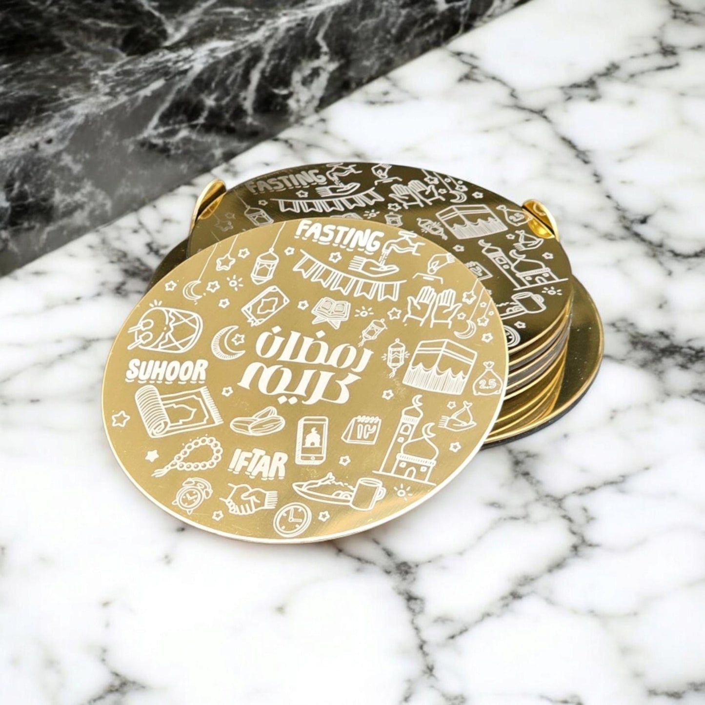 Ramadan Coasters, Islamic home decor, Ramadan Home Decorations, Ramadan gift idea, Eid Gift Idea, Ramadan and Aid Home Decor ,