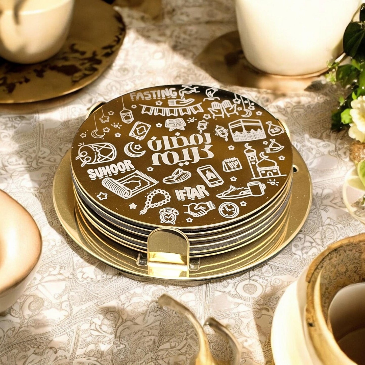 Ramadan Coasters, Islamic home decor, Ramadan Home Decorations, Ramadan gift idea, Eid Gift Idea, Ramadan and Aid Home Decor ,