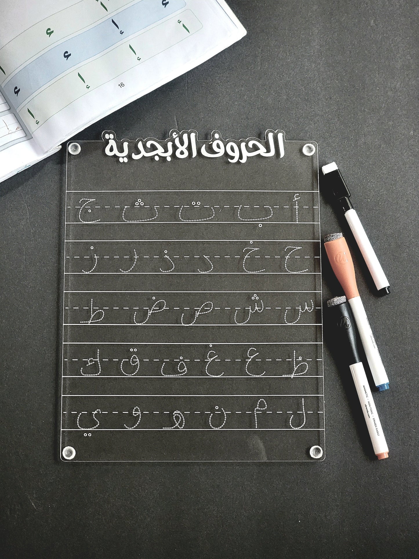 Arabic Alphabet Tracing Board Acrylic Dry Erase for Learning Arabic Language