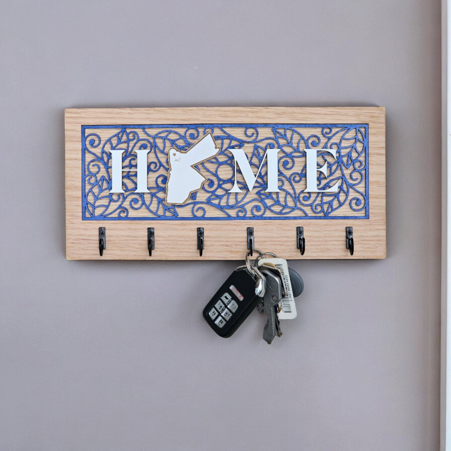 Home Key Hanger, new home gift, custom key holder, custom key rack.