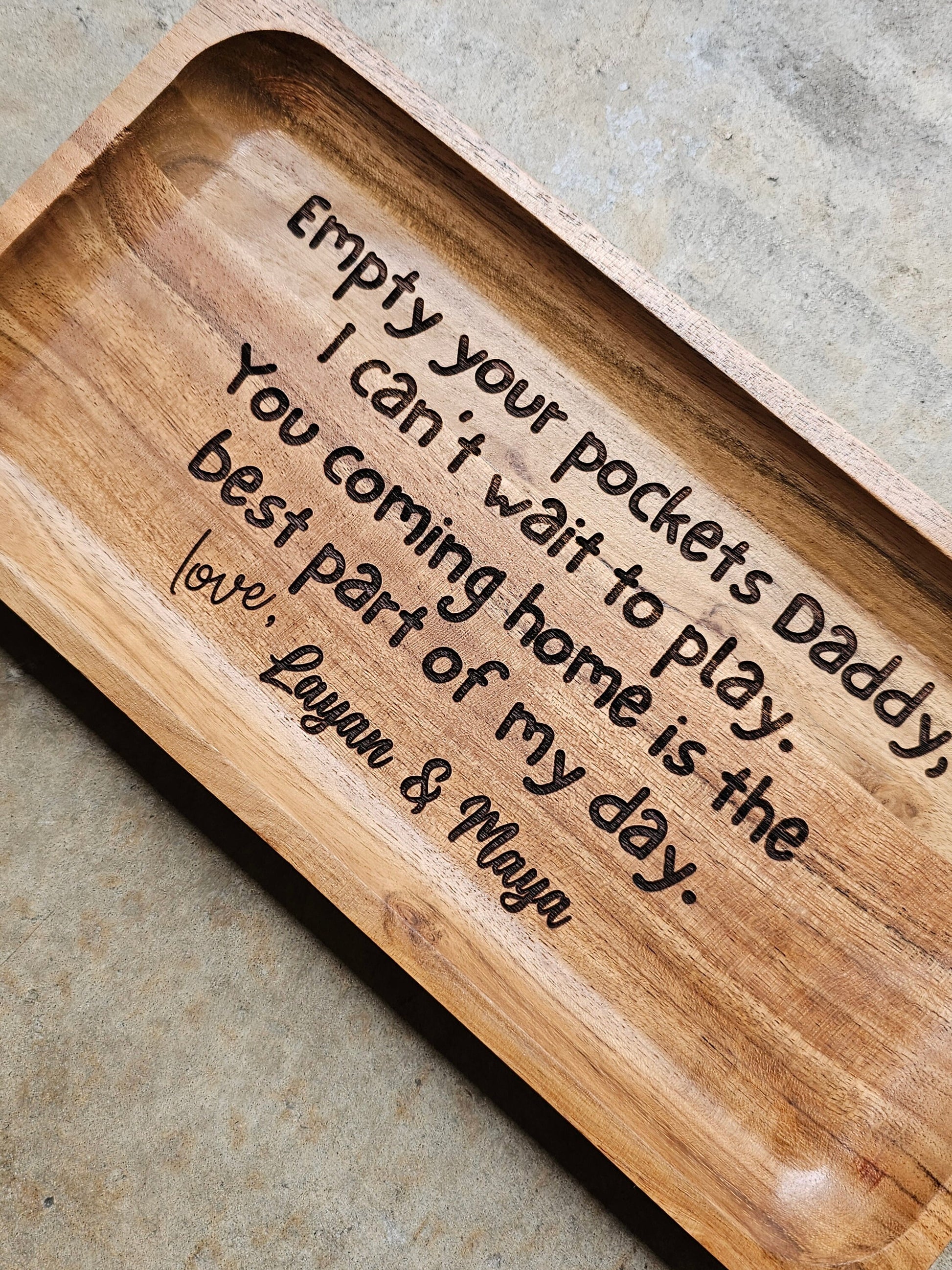 Empty your Pockets Daddy custom Engraved Tray | Catch All Tray | Father's Day Gift | Personalized Valet Tray for Men | Gifts for Dad