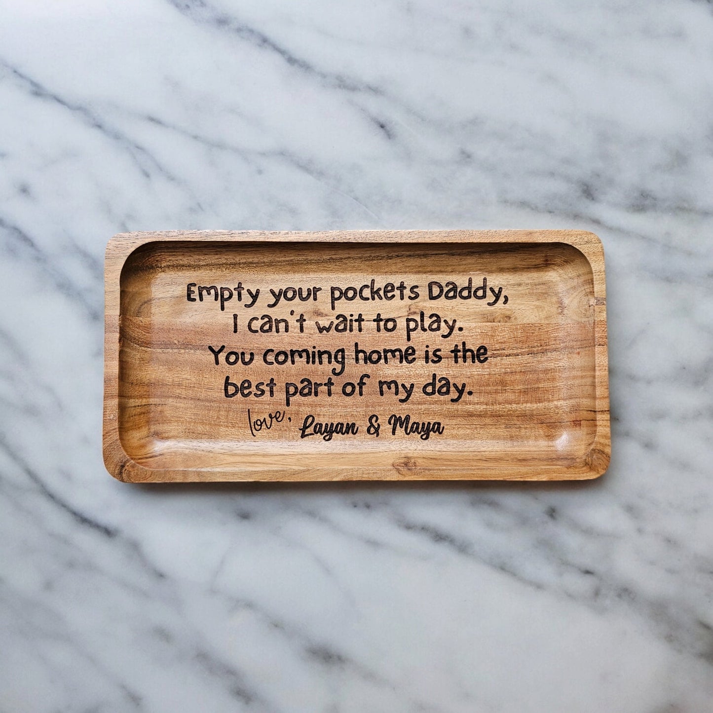 Empty your Pockets Daddy custom Engraved Tray | Catch All Tray | Father's Day Gift | Personalized Valet Tray for Men | Gifts for Dad