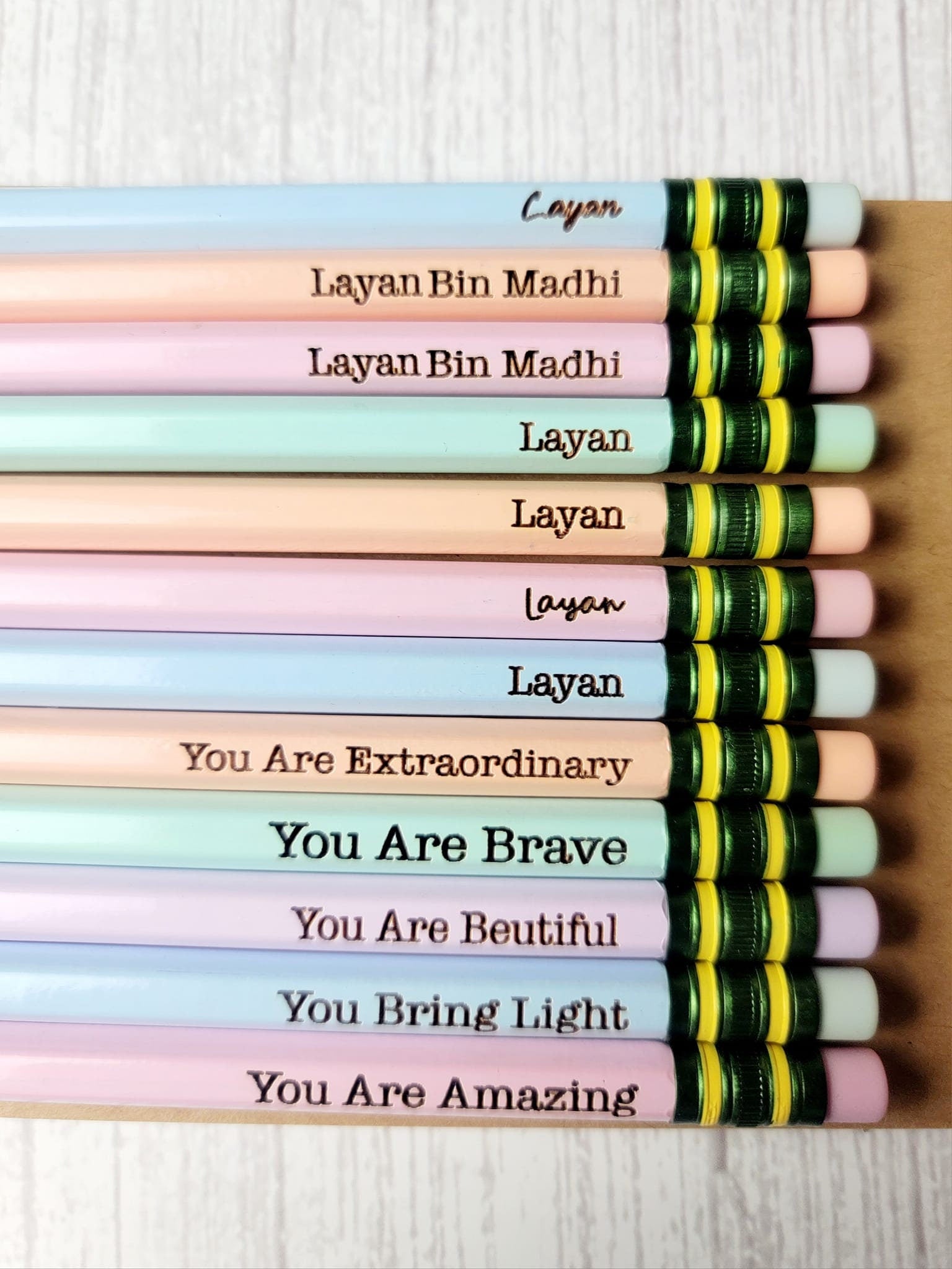 Personalized pencils, custom name pencils, engraved pencils, pastel pencils, personalized pencils for student, back to school gift