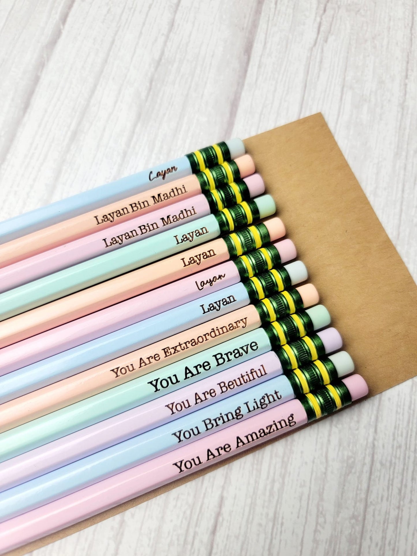 Personalized pencils, custom name pencils, engraved pencils, pastel pencils, personalized pencils for student, back to school gift