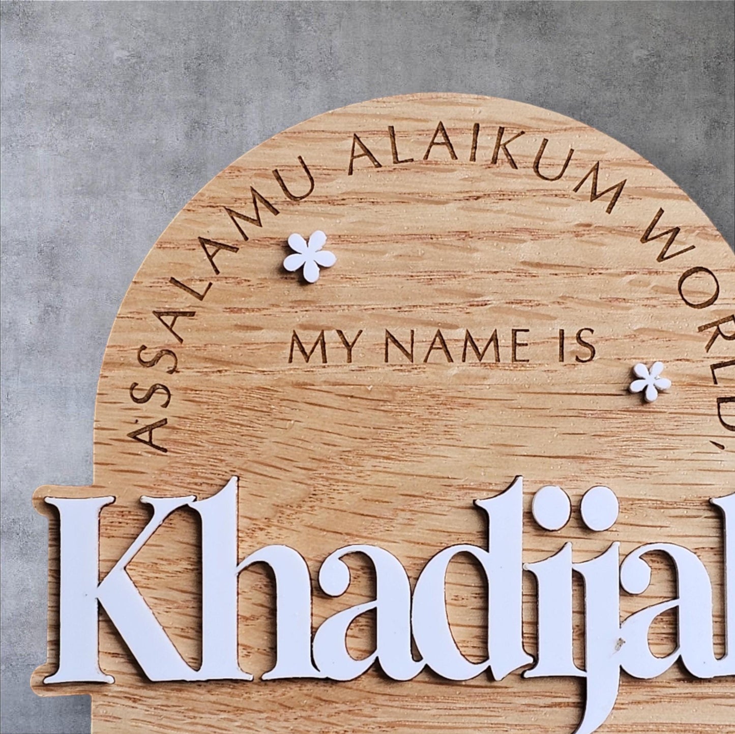 Salam Alaikum World,My Name is birth Announcement . Islamic Newborn Arrival. | Baby Milestone Cards . Muslim Baby Announcement .