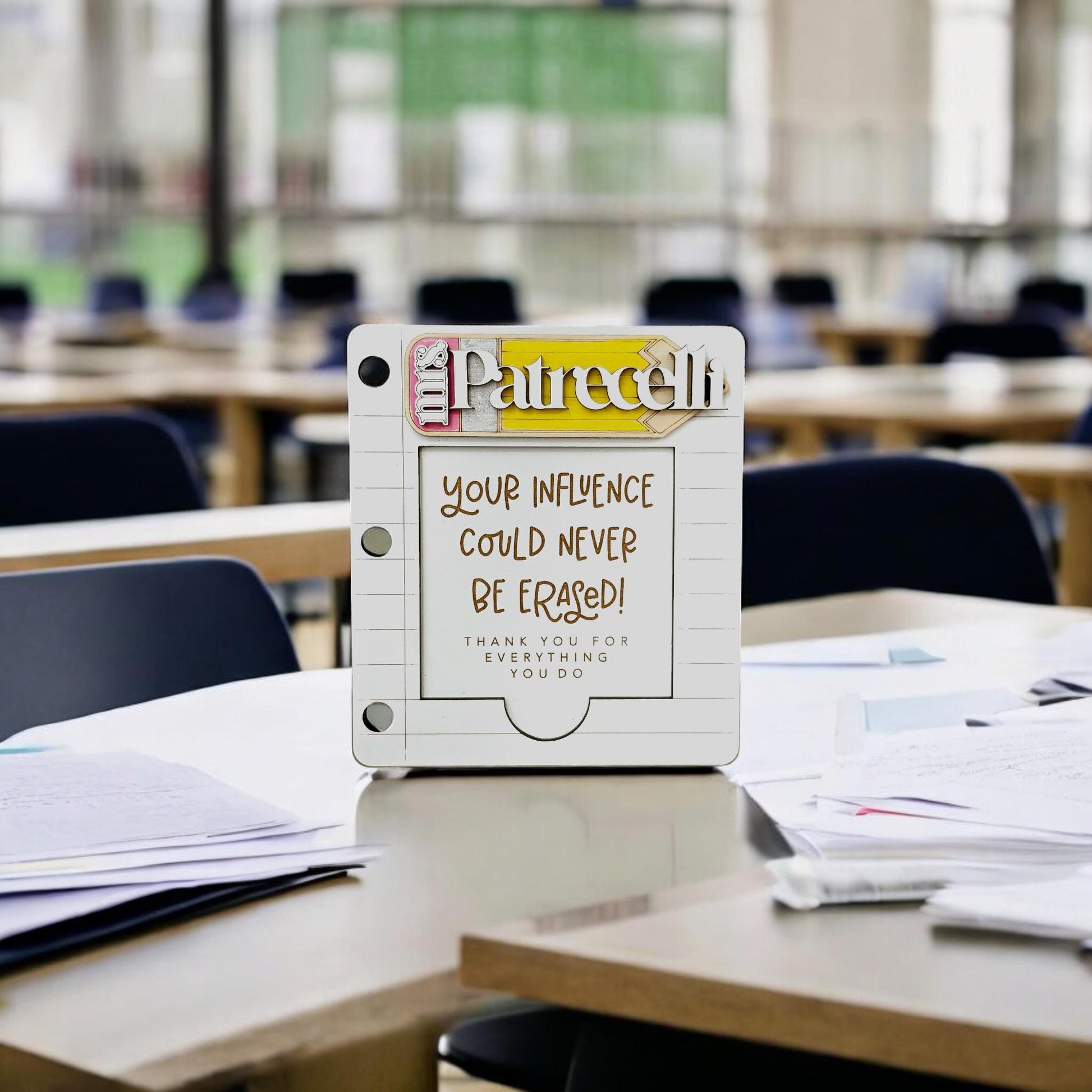 Teacher Post It Note Holder. Teacher Appreciation Gift . Custom Notepad Gift. End of School Year Gift from Student.