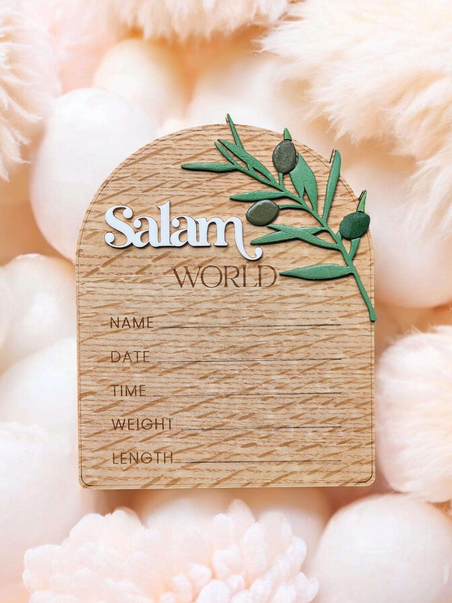 Salam World baby Announcement stats, Salam Baby Sign, Muslim Baby Gift, Salam World Baby Sign, Baby Shower Gift, Birth Announcement Plaque