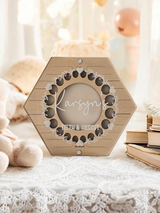 Tooth Keepsake Box, Tooth Holder, Wooden Baby Tooth Box, Baby Tooth Storage Box, Tooth Fairy Tray, Baby Shower Gift, God Child's Gift,