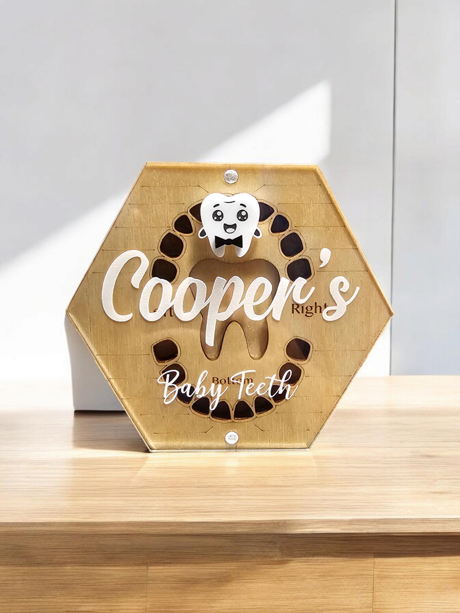 Tooth Keepsake Box, Tooth Holder, Wooden Baby Tooth Box, Baby Tooth Storage Box, Tooth Fairy Tray, Baby Shower Gift, God Child's Gift,